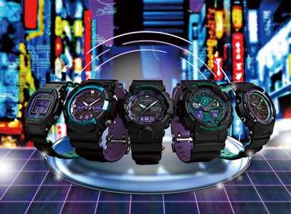 G-Shock '90s Color Blue and Purple Accent Series G-Shock '90s Color Blue and Purple Accent Series